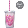 image:imageCR Gibson Insulated Drink Tumblers  Super Kids Double Walled Acrylic Tumbler with Lid amp Straw 10Ounce Big BrotherSuper Big Sister