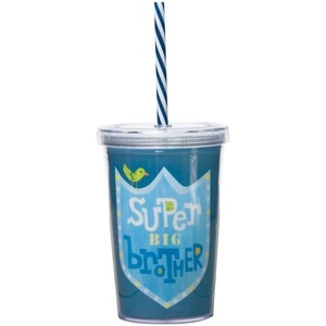 image:imageCR Gibson Insulated Drink Tumblers  Super Kids Double Walled Acrylic Tumbler with Lid amp Straw 10Ounce Big BrotherSuper Big Brother
