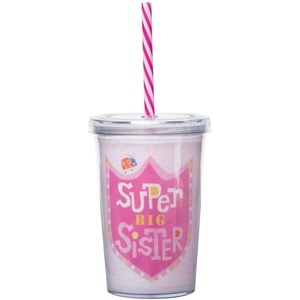 image:imageCR Gibson Insulated Drink Tumblers  Super Kids Double Walled Acrylic Tumbler with Lid amp Straw 10Ounce Big BrotherSuper Big Sister