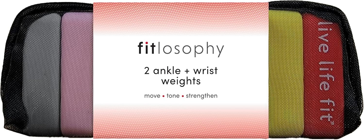 image:imagefitlosophy FAW24438 Adjustable 1Pound Ankle and Wrist Weights for Home Workouts Multicolored 2pcs