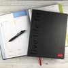 image:imageFitlosophy Black Leatherette live life fit Daily Planner Notebook 8 x 10Planner