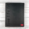 image:imageFitlosophy Black Leatherette live life fit Daily Planner Notebook 8 x 10Planner