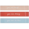 image:imageFitlosophy FRB24428 Low Medium and High Fabric Resistance Band Set Pink Blue and Red 3pcs