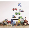 image:imageWallies Vinyl Wall Decals Peel and Stick Trains Planes and Trucks Stickers for Boys Bedroom or Playroom 6 Pc