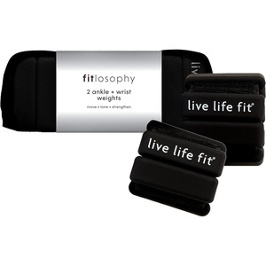 image:imageFitlosophy FAW24439 Adjustable 1Pound Ankle and Wrist Weights for Home Workouts Black 2pcs