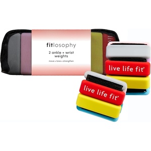 image:imagefitlosophy FAW24438 Adjustable 1Pound Ankle and Wrist Weights for Home Workouts Multicolored 2pcs