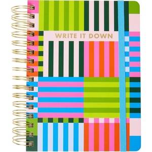 image:imageCR Gibson MJN225500 Signature Checkerboard Twin Wire 3in1 Blank Dot Grid and Lined Journal with 480 Pages 85 x 85 MulticolorStripes