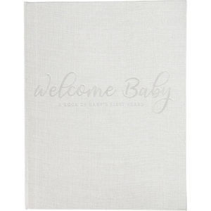 image:imageCR Gibson B224591 First Year Gender Neutral Baby Memory Book 875 W x 113 H Gray and Silver