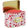 image:imageCR Gibson Recipe Card and Box Set  Vintage Style Tin Recipe Box with 40 Cards and 12 Dividers 42 x 66 ForageStrawberry Fields