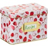 image:imageCR Gibson Recipe Card and Box Set  Vintage Style Tin Recipe Box with 40 Cards and 12 Dividers 42 x 66 ForageStrawberry Fields