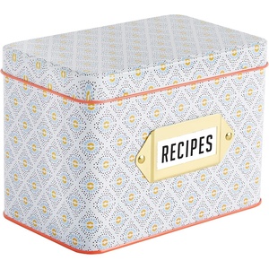 image:imageCR Gibson Recipe Card and Box Set  Vintage Style Tin Recipe Box with 40 Cards and 12 Dividers 42 x 66 ForageBloom