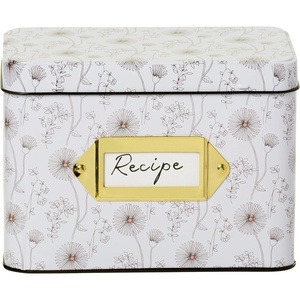image:imageCR Gibson Recipe Card and Box Set  Vintage Style Tin Recipe Box with 40 Cards and 12 Dividers 42 x 66 ForageNight  Day Blush