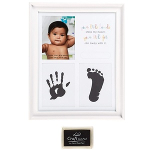 image:imageCR Gibson Your Little Hands Stole My Heart and Your Little Feet Ran Away with It Foot Print and Hand Print Baby Photo Frame 875 x 108