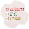 image:imageCR Gibson TW422630 Naughty or Nice Disposable Paper Cocktail Napkins for Christmas Parties White 5 x 5 20pcs5 x 5 Pack of 12