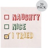 image:imageCR Gibson TW422630 Naughty or Nice Disposable Paper Cocktail Napkins for Christmas Parties White 5 x 5 20pcs5 x 5 Pack of 12