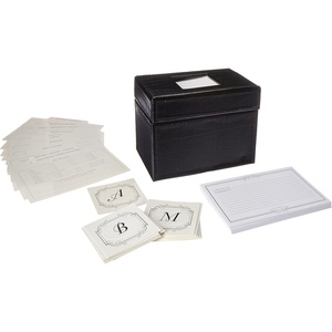 image:imageCR Gibson Black Gourmet Recipe Box with Tab Dividers and Coordinating Recipe Cards 53pc 65 W x 475 H x 425 DInitial Gourmet