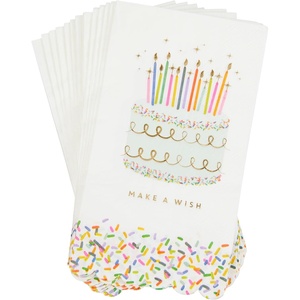 image:imageSlant 16Count Paper Birthday Dinner Napkins 775 x 425 Sprinkle  Decorated Disposable NapkinsBirthday