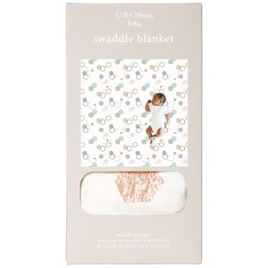 image:imageCR Gibson BLAN22584 Garden Bee Gender Neutral Cotton Swaddling Blanket for Babies 40 W x 40L