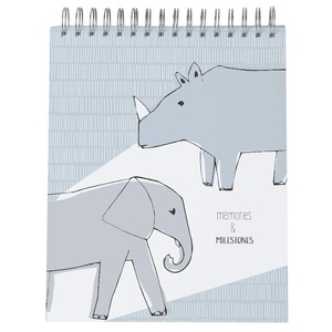 image:imageCR Gibson Wild Animals My First Year Milestone Book for Baby Boys by DwellStudio 85 W x 1075 H