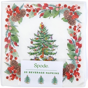 image:imageCR Gibson Spode Pinecone Disposable Cocktail 3Ply Napkins for Christmas Parties 5 20Count